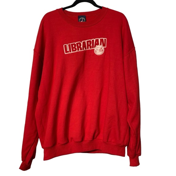 VINTAGE | Jerzees Librarian Patch Crewneck - Sz XL - Picture 1 of 8